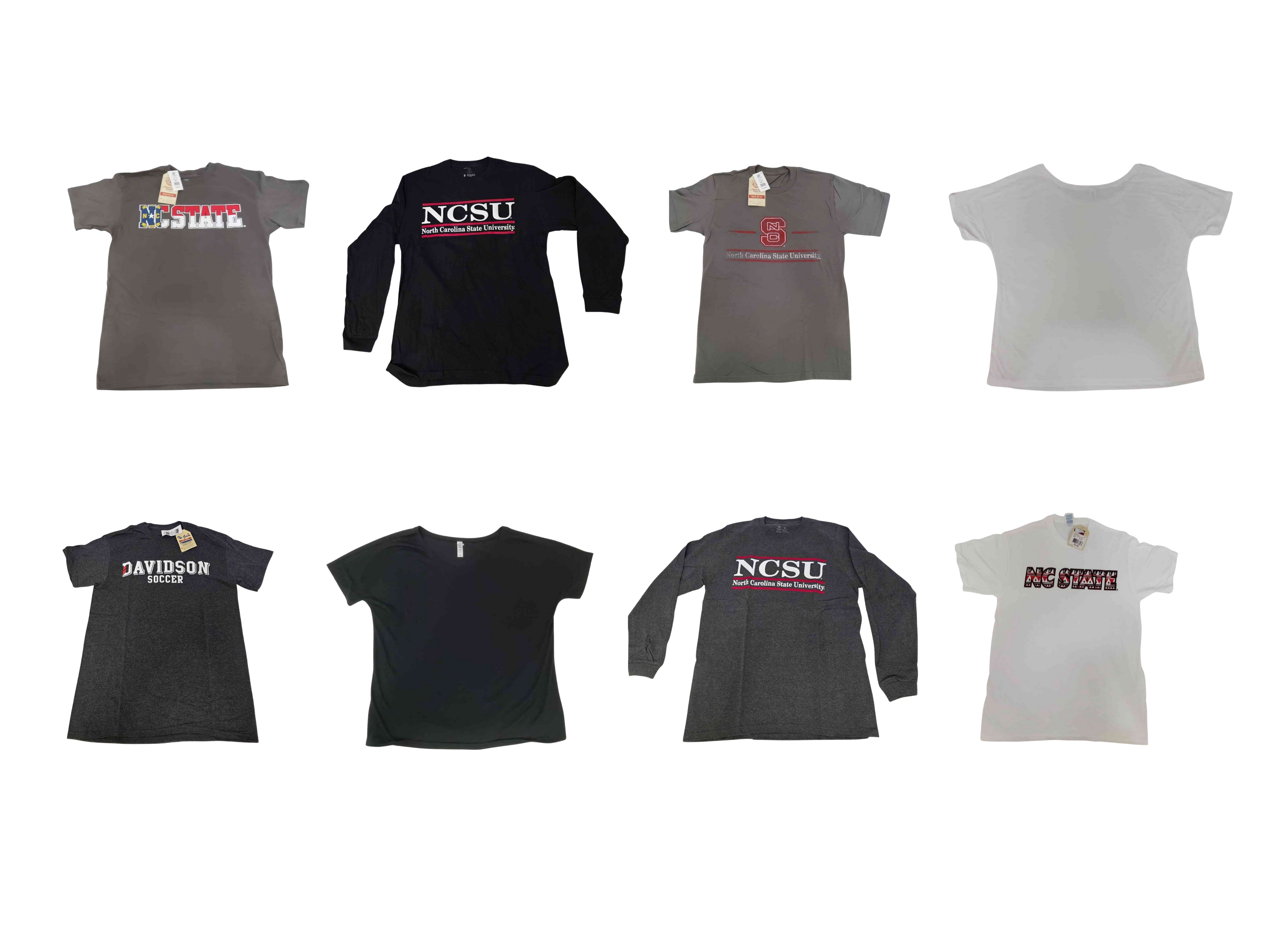 College Branded T-Shirts Pallet - 539 Mixed Units - Duke/NCSU/Davidson - Retail $15 | $1.00 Each