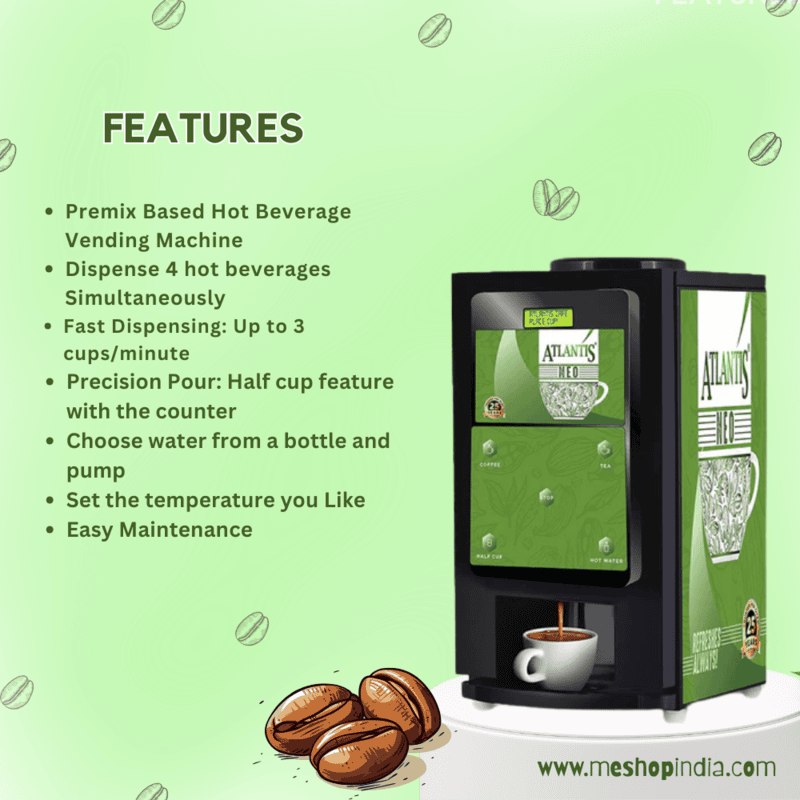 The hygienic stainless steel water tank of the Atlantis Neo-4 Lane coffee vendor.