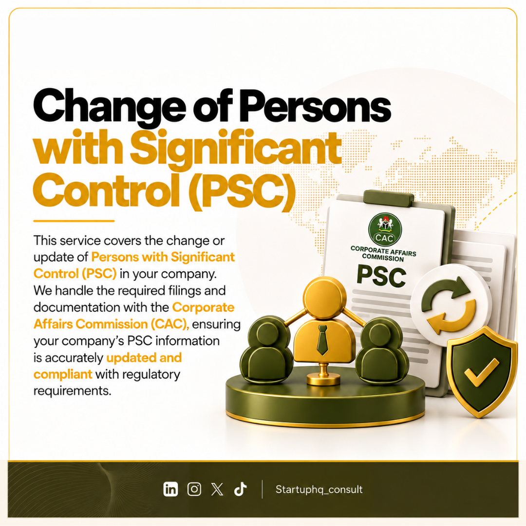 Change Of Persons With Significant Control (PSC)