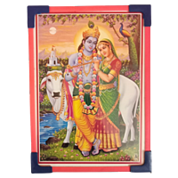 Lord Sri Krishna Laminated Photo Frame with Stand