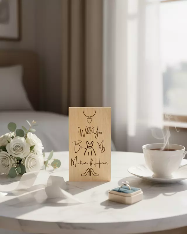 Heirloom Collection Bride’s Proposal Cards featuring engraved personalized bridal party cards.