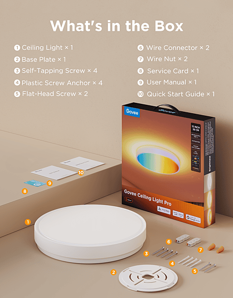 Govee 15inch RGBICWW + RGBICWW Round Smart Ceiling Light