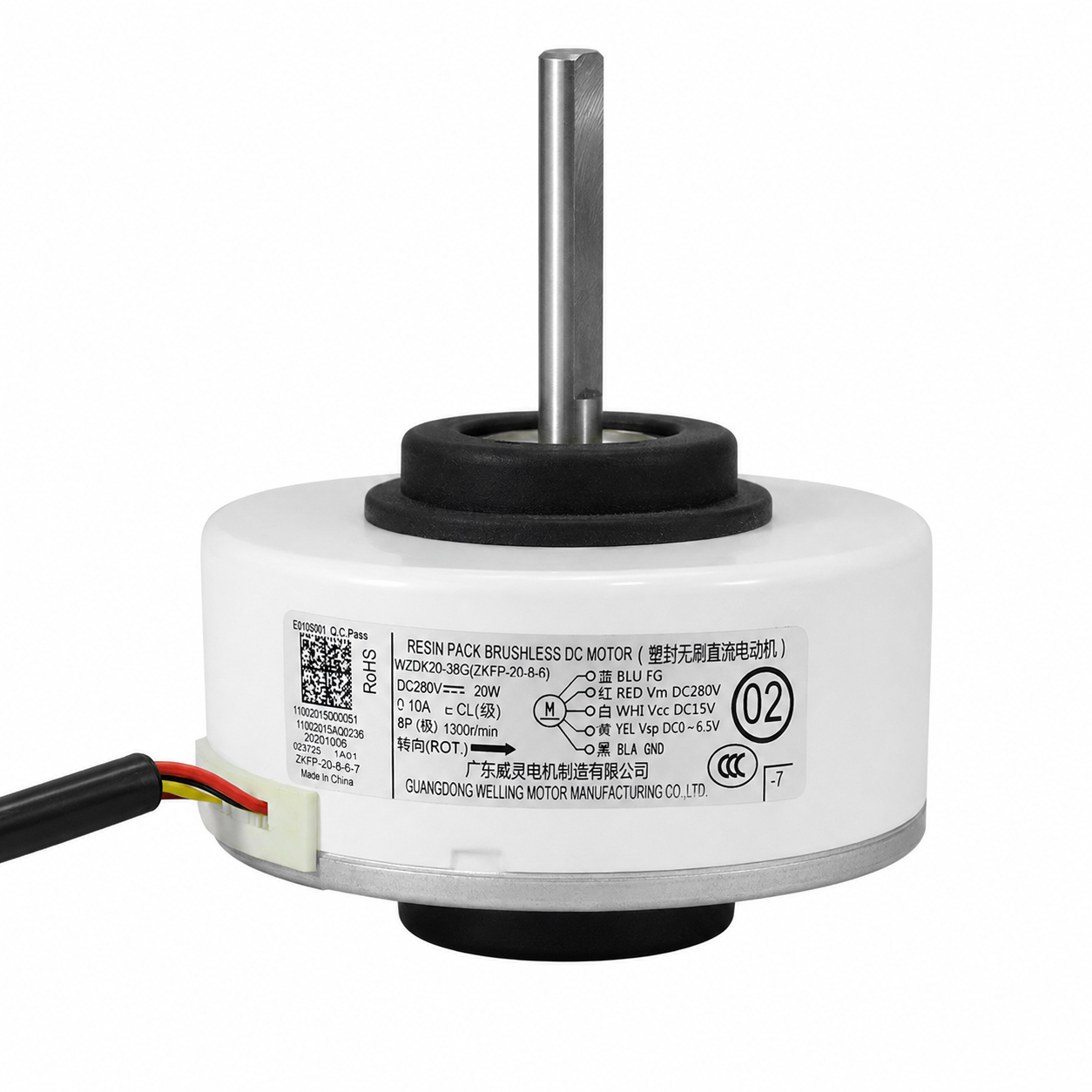 Motor Evaporador Para Minisplit 1Ton 220V Magnum 17 Mirage WZDK2-38G (Zkfp-20-8-6) - 11002015A00236 - 11002015000051