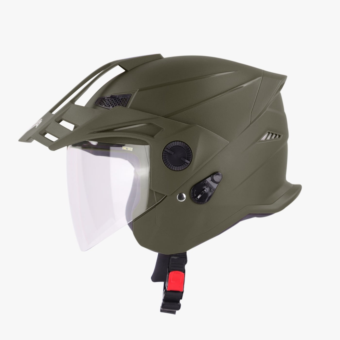 STEELBIRD SBH-23 ISS AVA MATT BATTLE GREEN WITH PEAK C/V (L)