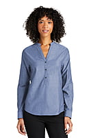 LW382  CAMISA CHAMBRAY DAMA ML PORT AUTHORITY