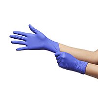 Exam Glove McKesson Confiderm® 3.0 NonSterile Nitrile Standard Cuff Length Textured Fingertips Blue Not Rated