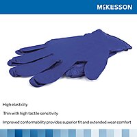 Exam Glove McKesson Confiderm® 3.0 NonSterile Nitrile Standard Cuff Length Textured Fingertips Blue Not Rated