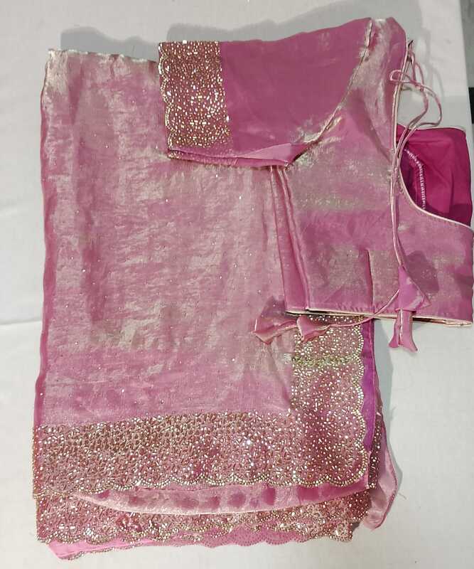 J107: Ready To Ship Beautiful Space Silk Saree With Stitched Blouse J107: Ready To Ship Beautiful Space Silk Saree With Stitched Blouse