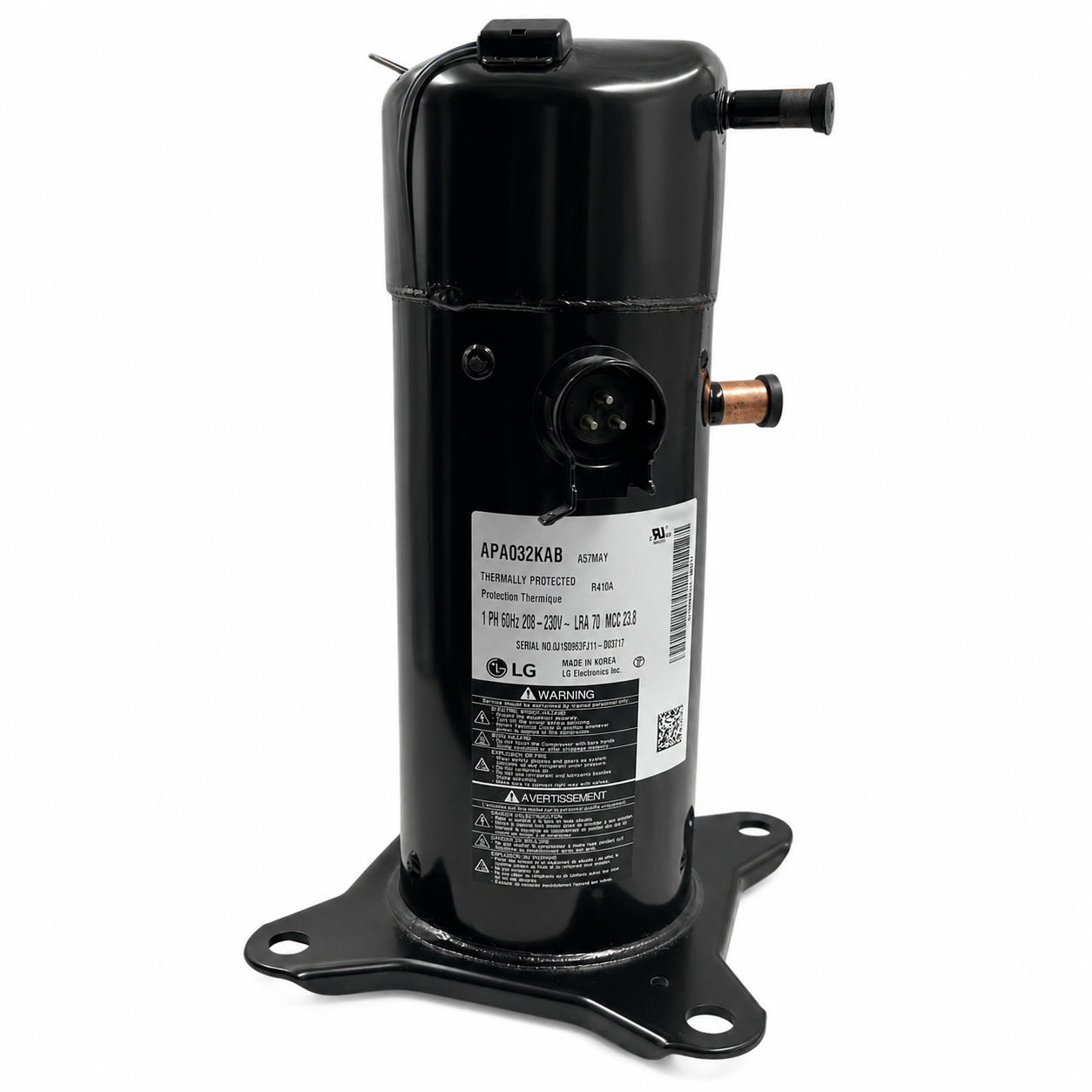 Compresor Mirage 3 Ton 220V, 1 Fase, R410A, Mod: APA032KAB MARCA:LG - 11102010000348