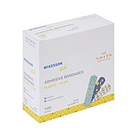 McKesson Kids Plastic Adhesive Strip Bandage 3/4" x 3" Assorted Prints Sterile (BX/100EA)