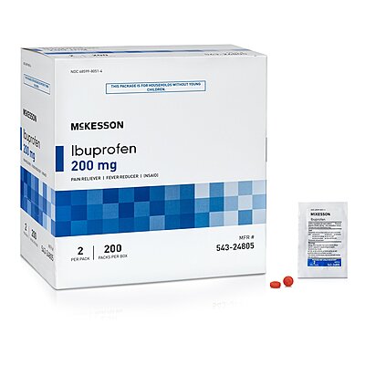 McKesson Ibuprofen 200 mg Unit Dose Tablets, 200 Packs/Box