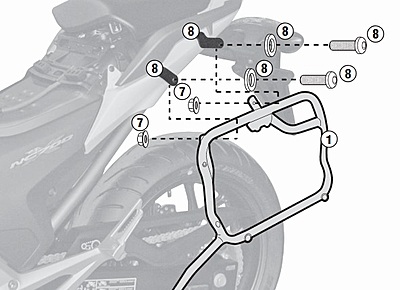 KAPPA HONDA PANNIER KIT 1111KITK - NC700 S / X (12-13) / NC750 S / S DCT / X / X DCT (14-15)