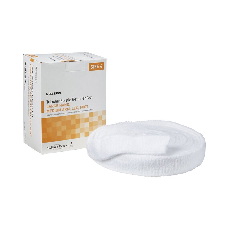 McKesson Elastic Net Retainer Dressing Tubular White Size 4 10-1/2 Inch X 25 Yard