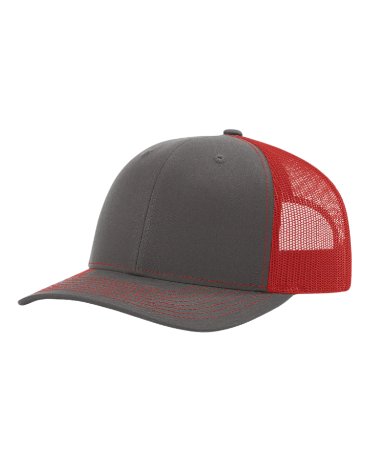 Richardson 112 Trucker Hat Charcoal/Red Richardson 112 Trucker Hat Charcoal/Red