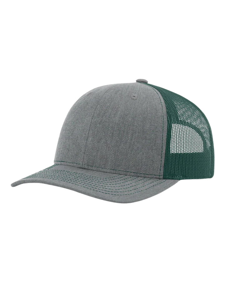 Richardson 112 Trucker Hat Heather Grey/Dark Green Richardson 112 Trucker Hat Heather Grey/Dark Green