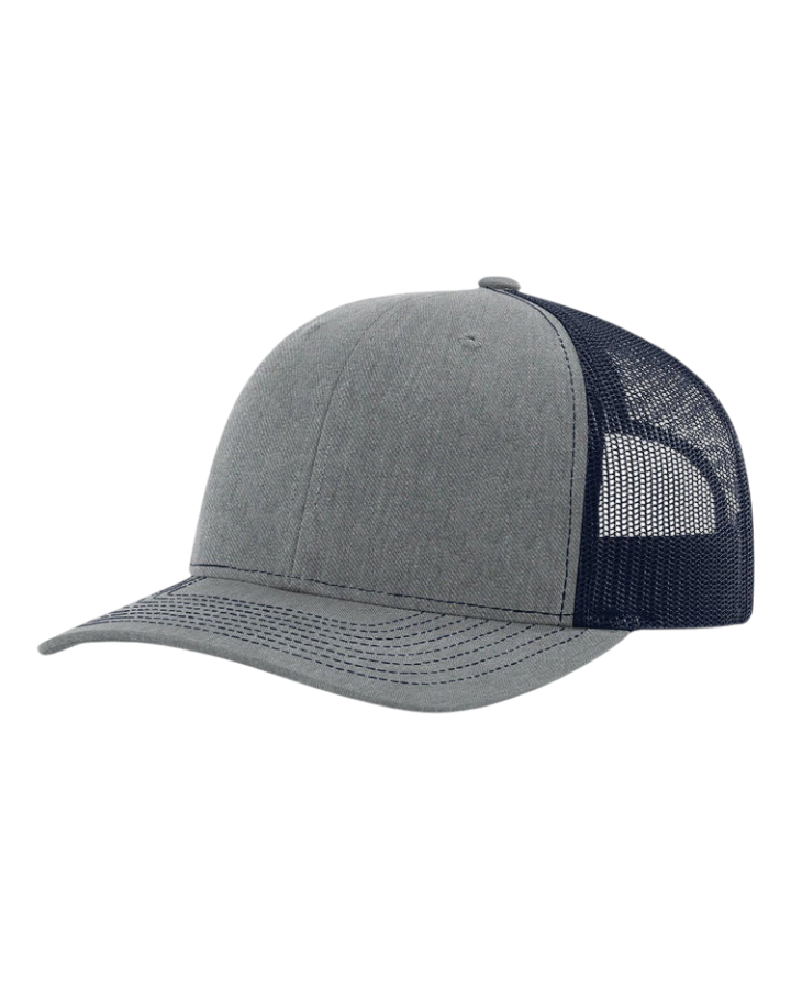 Richardson 112 Trucker Hat Heather Grey/Navy Richardson 112 Trucker Hat Heather Grey/Navy