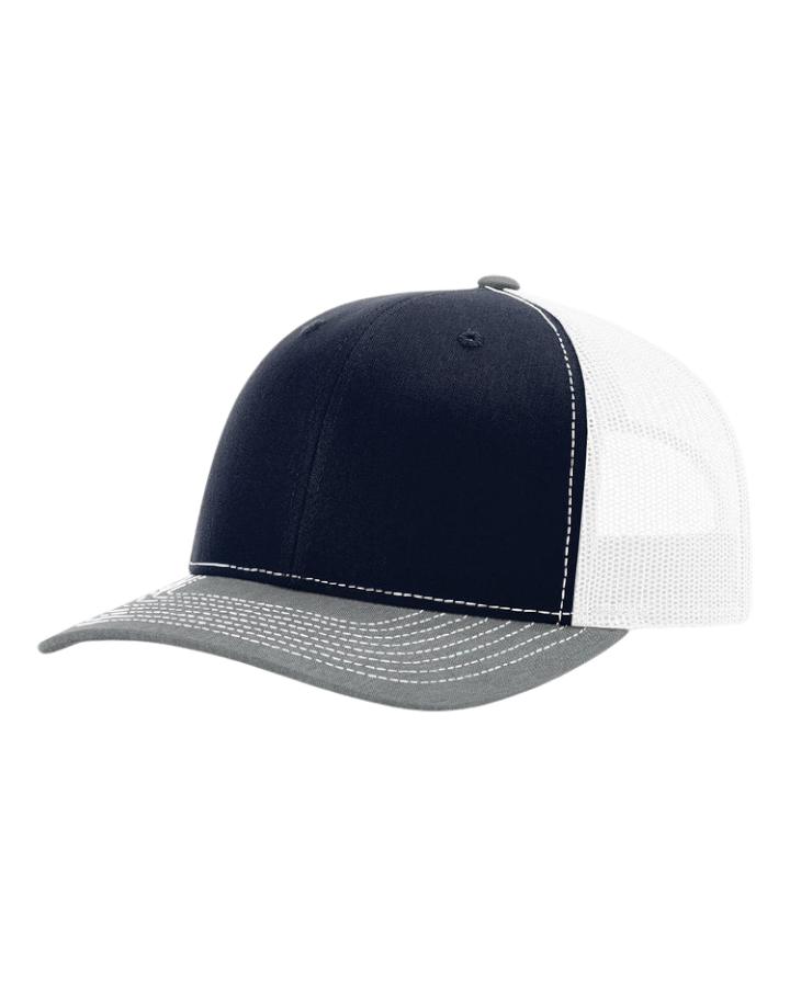 Richardson 112 Trucker Hat Navy/White/Heather Grey Richardson 112 Trucker Hat Navy/White/Heather Grey