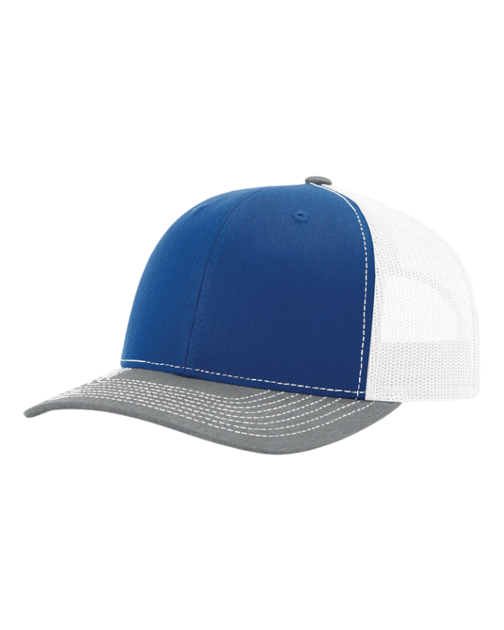 Richardson 112 Trucker Hat Royal/White/Heather Grey Richardson 112 Trucker Hat Royal/White/Heather Grey