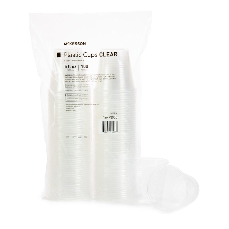 McKesson Drinking Cup 5 oz. Clear Polypropylene Disposable