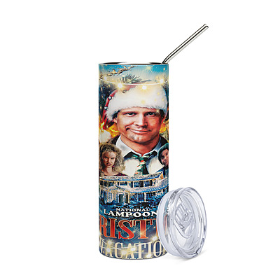 Christmas Vacation Movie Poster Skinny Tumbler – Classic Holiday Film Drinkware