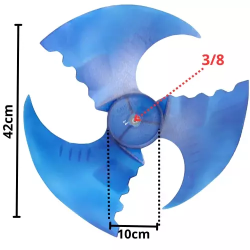 Aspa Condensador Para Minisplit Mirage Largo 42cm, Ancho Aro 10cm, Flecha 3/8 -11320009000063
