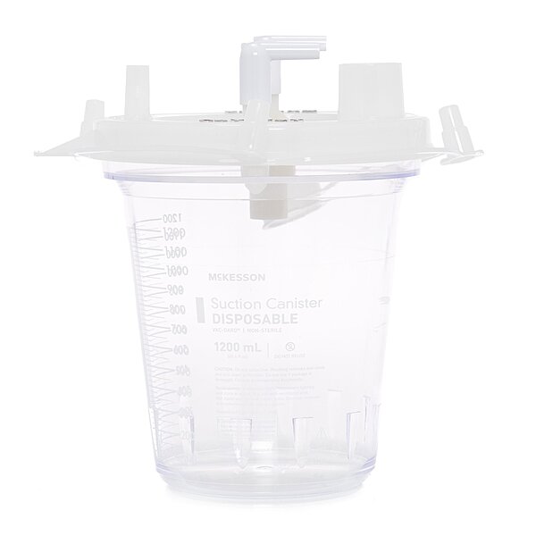 McKesson Suction Canister – 1200 mL Capacity, Pour Lid