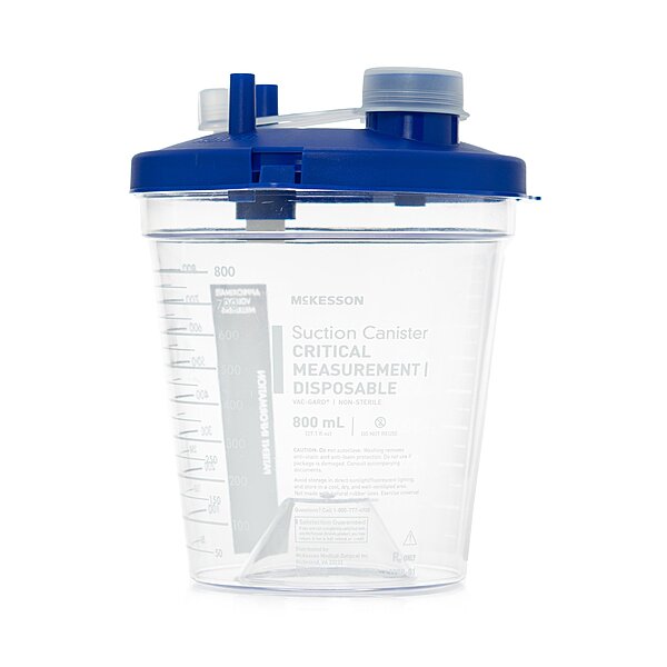 McKesson Suction Canister – 800 mL Capacity, Pour Lid