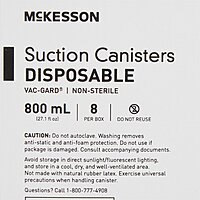McKesson Suction Canister – 800 mL Capacity, Pour Lid