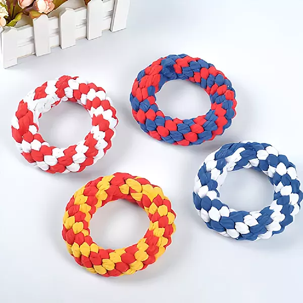 Braided Cotton Rope Ring Dog Toy