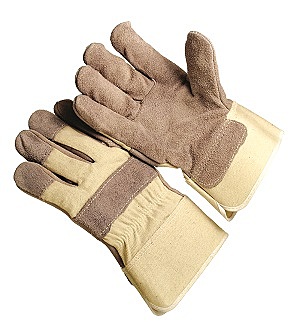 Regular grade, canvas back, 2.5" washable duck cuff, lined palm, knuckle strap