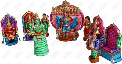 UNIKK Raavana Dharbar Set 31 cm Height of 9 Pieces Made of Eco Friendly Paper Mache Multicolor UNIKK Raavana Dharbar Set 31 cm Height of 9 Pieces Made of Eco Friendly Paper Mache Multicolor