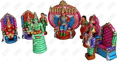 UNIKK Raavana Dharbar Set 31 cm Height of 9 Pieces Made of Eco Friendly Paper Mache Multicolor UNIKK Raavana Dharbar Set 31 cm Height of 9 Pieces Made of Eco Friendly Paper Mache Multicolor