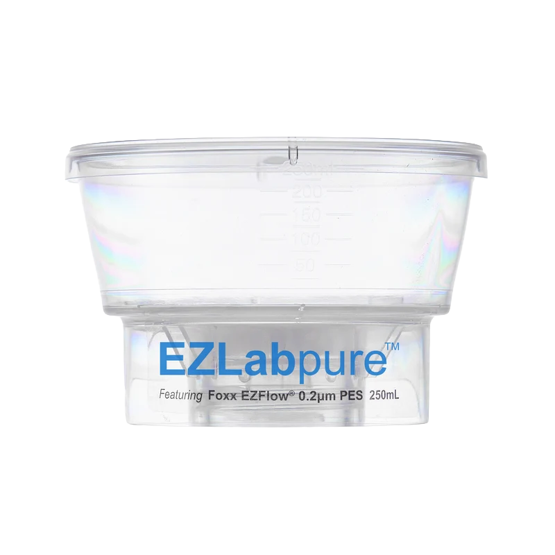 EZLabpure™ 250mL Bottle Top Filter Funnel Only Sterile 0.2µm PES Membrane 12/CS