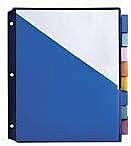Office Depot Brand Double-Pocket Insertable Plastic Divider, 8-Tab, 9 1/2in x 11 1/4in, Assorted Colors