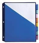 Office Depot Brand Double-Pocket Insertable Plastic Divider, 8-Tab, 9 1/2in x 11 1/4in, Assorted Colors