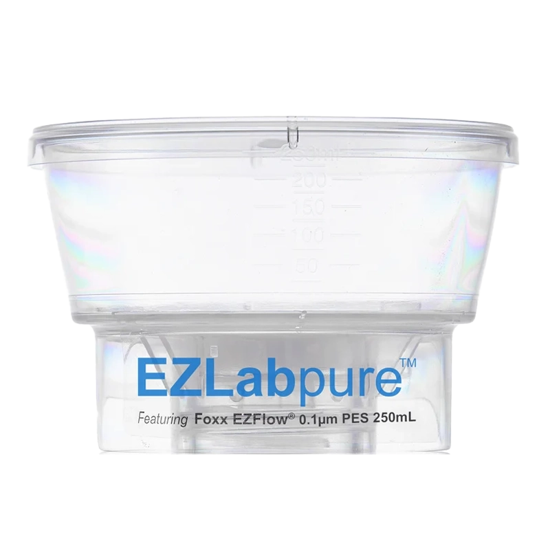EZLabpure™ 250mL Bottle Top Filter Funnel Only Sterile 0.1µm PES Membrane 12/CS