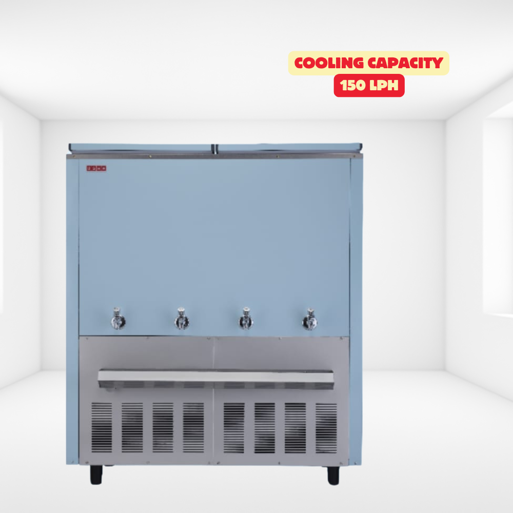 Usha Partial Steel Body Water Cooler SP150400NC with 150 LPH Cooling Capacity. Usha Partial Steel Body Water Cooler SP150400NC with 150 LPH Cooling Capacity.
