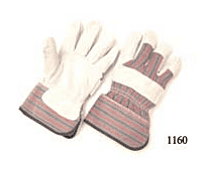 Regular grade, stripe fabric back, 2.5” rubberized cuff, lined palm, left hand only