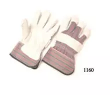 Regular grade, stripe fabric back, 2.5” rubberized cuff, lined palm, left hand only