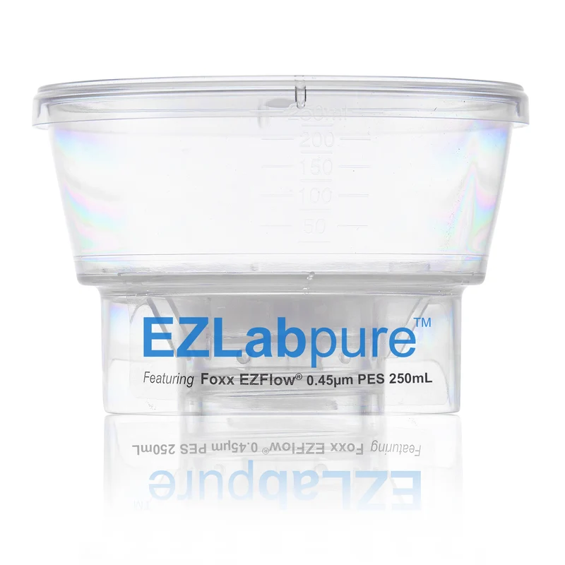 EZLabpure™ 250mL Bottle Top Filter Funnel Only Sterile 0.45µm PES Membrane 12/CS