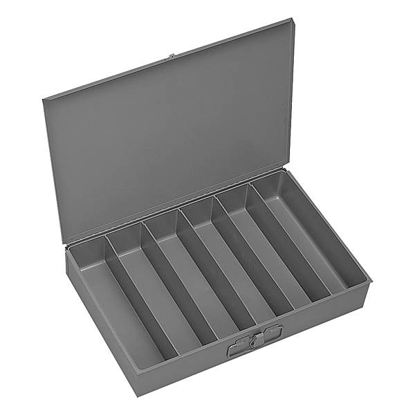 Gray Steel 6 compartment Pullout Drawer 12 1/2" D x 3 1/8" H x 18 3/8" W