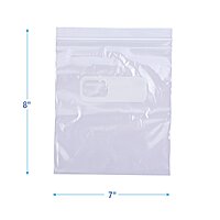 Boardwalk® Reclosable Bag 7 X 8 Inch Clear with White Block Zipper Closure-BX