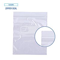 Boardwalk® Reclosable Bag 7 X 8 Inch Clear with White Block Zipper Closure-BX