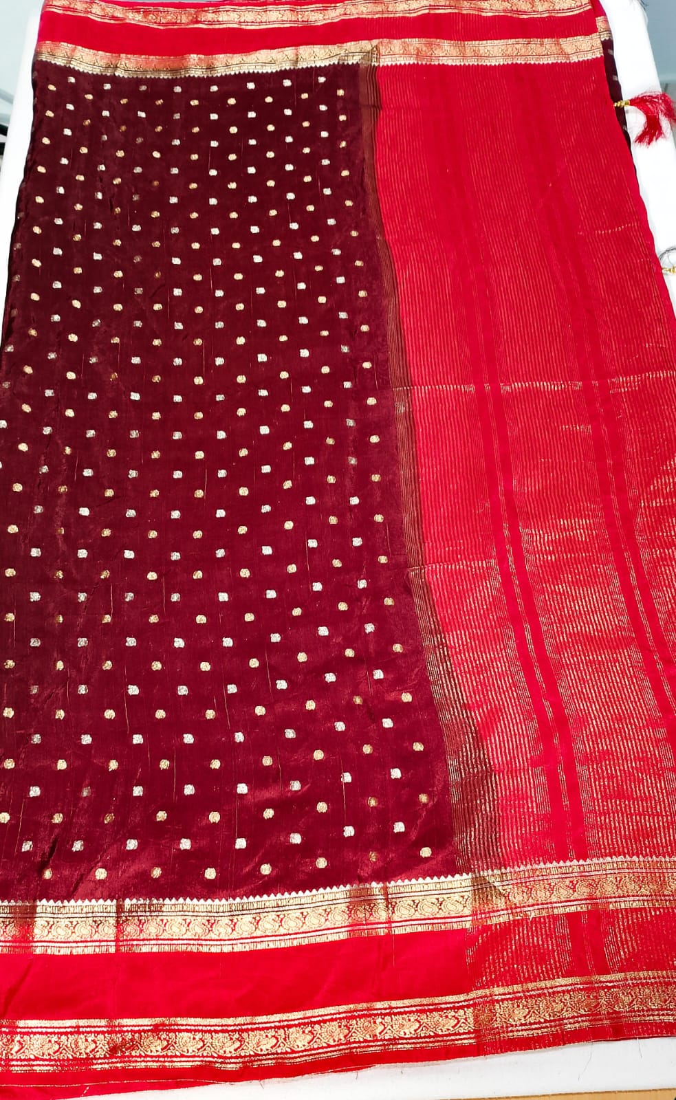 N614: Ready To Ship Beautiful Chinnon Silk Saree With Stitched Blouse N614: Ready To Ship Beautiful Chinnon Silk Saree With Stitched Blouse