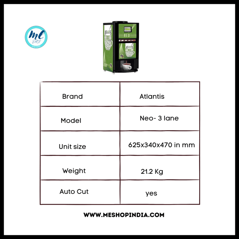 Atlantis Neo- 3 lane coffee vending machine