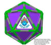 Full Dice - Table Tennis-LimeGreen-LightSlateGray-Purple