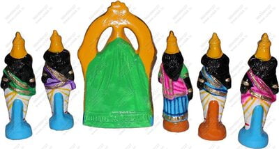 UNIKK Parthasarathi Set 21 cm Height of 6 Pieces Made of Eco Friendly Paper Mache Multicolor UNIKK Parthasarathi Set 21 cm Height of 6 Pieces Made of Eco Friendly Paper Mache Multicolor