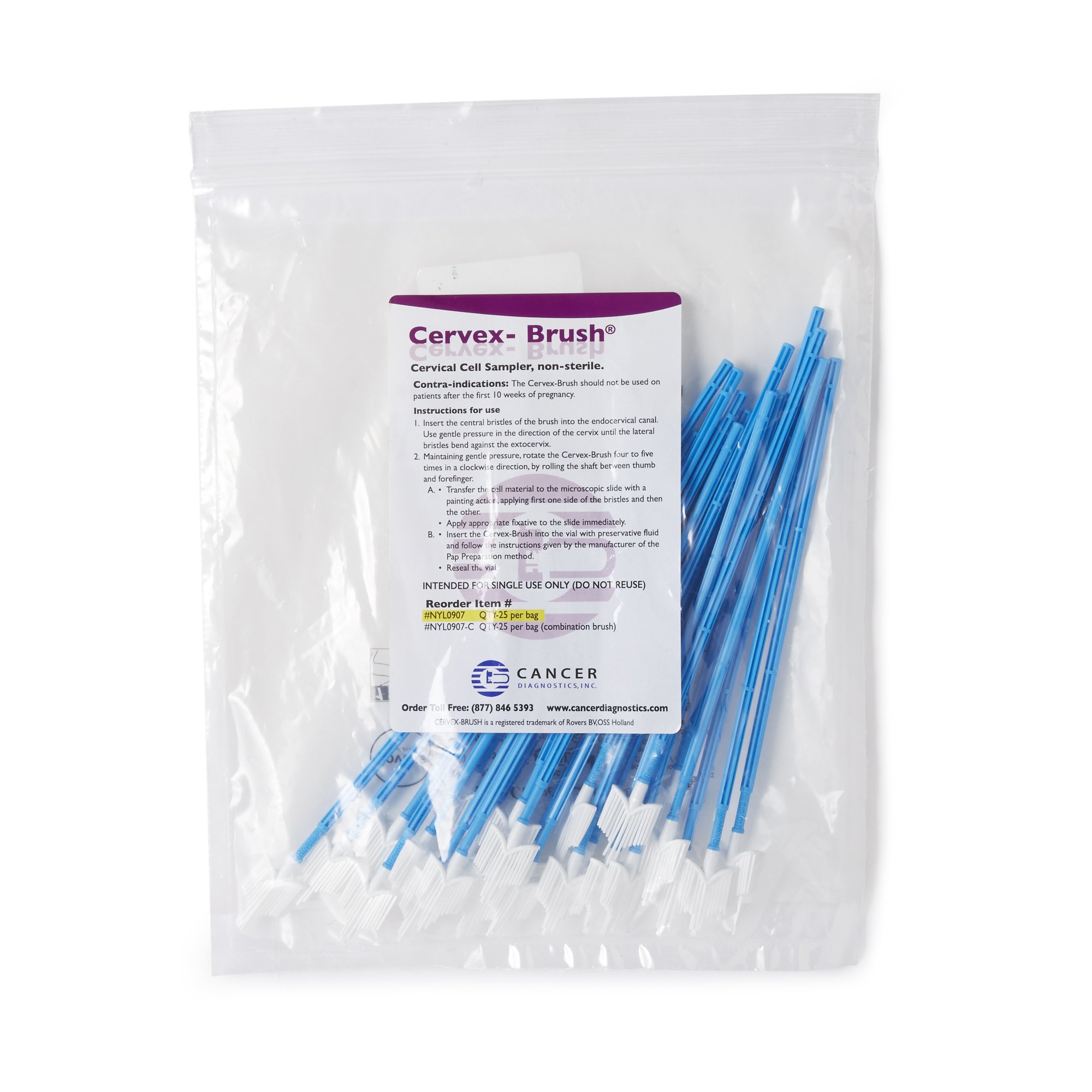 Rovers® Cervex-Brush® Cervical Cell Collection Device 8 Inch NonSterile (PK/25EA)
