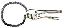 Crescent Locking Chain Clamp with 18" Chain - Nickel-Plated Metal Clamp - Features Compound Action & Hex Key Receiver