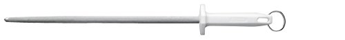 Mundial Round Regular Cut Sharpening Steel w/White Handle - 14"